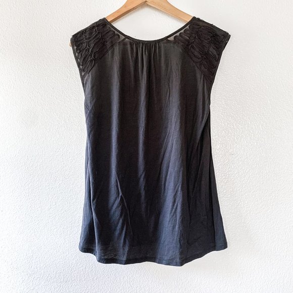 Anthropologie Meadow Rue Gray Bibbed Verona Tee - Picture 7 of 8